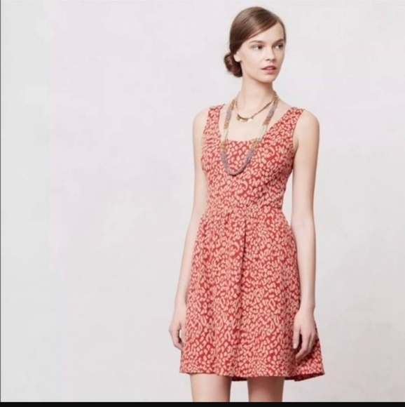 Anthropologie Maeve Caldera Fit & Flare Dress, sz Small - Picture 1 of 15